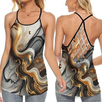 Elevate Your Style with Our AOP Criss Cross Tank Top for Women